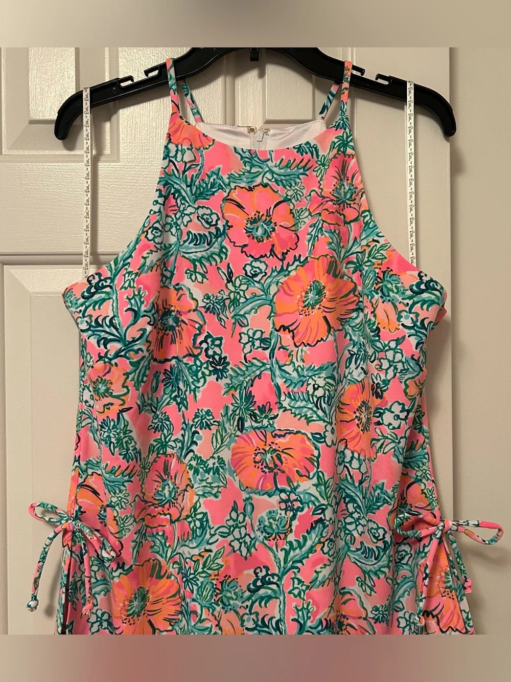 Lilly Pulitzer Woman's Pearl Romper Dress Soleil Pink Perfect Poppy Size 10 - Picture 2 of 9